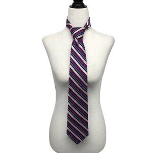 Michael Michael Kors Purple & Pink Multicolor Striped Silk Tie